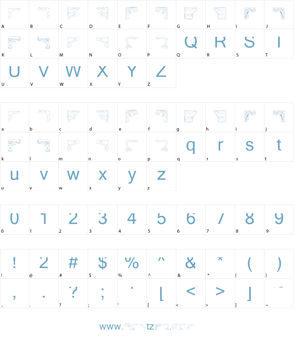 KR Corners 2 Font Character